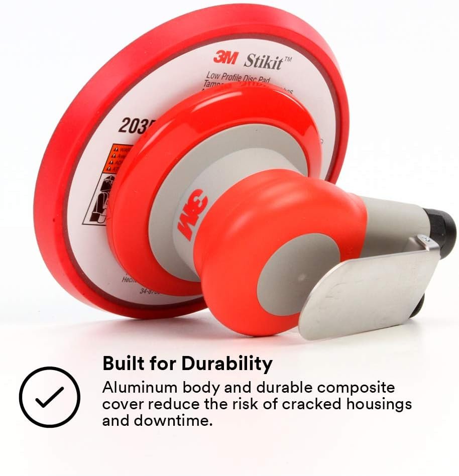3M Random Orbital Sander – Pneumatic Palm Sander – 6” x 3/16” Diam. Orbit – Stikit Disc Pad – For Wood, Composites, Metal – Original Series