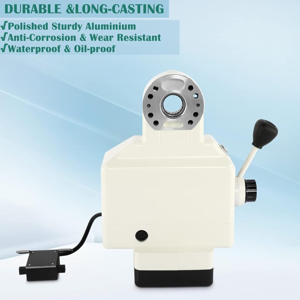 AL-460 Power Feed Z-Axis for Milling Machine 460 in-lb Torque, 0-200RPM Table Milling Machine Power Feed 110V,for Bridgeport and Other Knee Type Mills with a 5/8 Diameter Shaft on the End