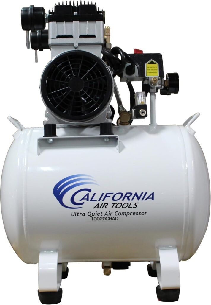 California Air Tools 10020CHAD Ultra Quiet  Oil-Free 2.0 Hp, 10.0 Gal. Steel Tank Air Compressor with Auto Drain Valve