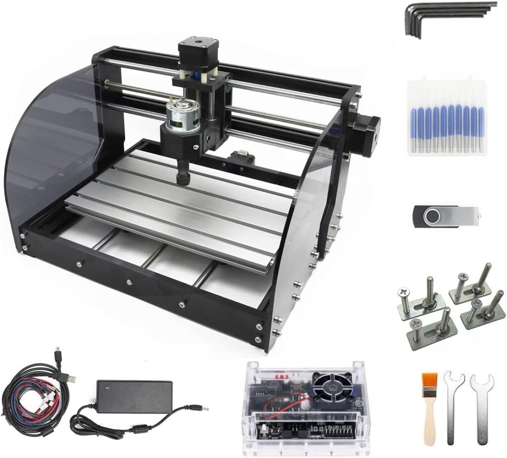 CNCTOPBAOS CNC 3018 Pro Max 3 Axis Desktop DIY Mini Wood Router Kit PCB PVC Milling Engraver Engraving Carving Machine GRBL Control with offline controller Hand Control (w/Offline Controller)