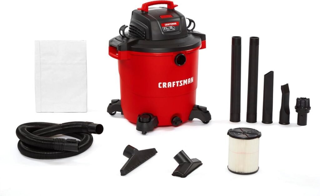 CRAFTSMAN CMXEVBE17596 20 Gallon 6.5 Peak HP Wet/Dry Vac, Heavy-Duty Shop Vacuum with Attachments