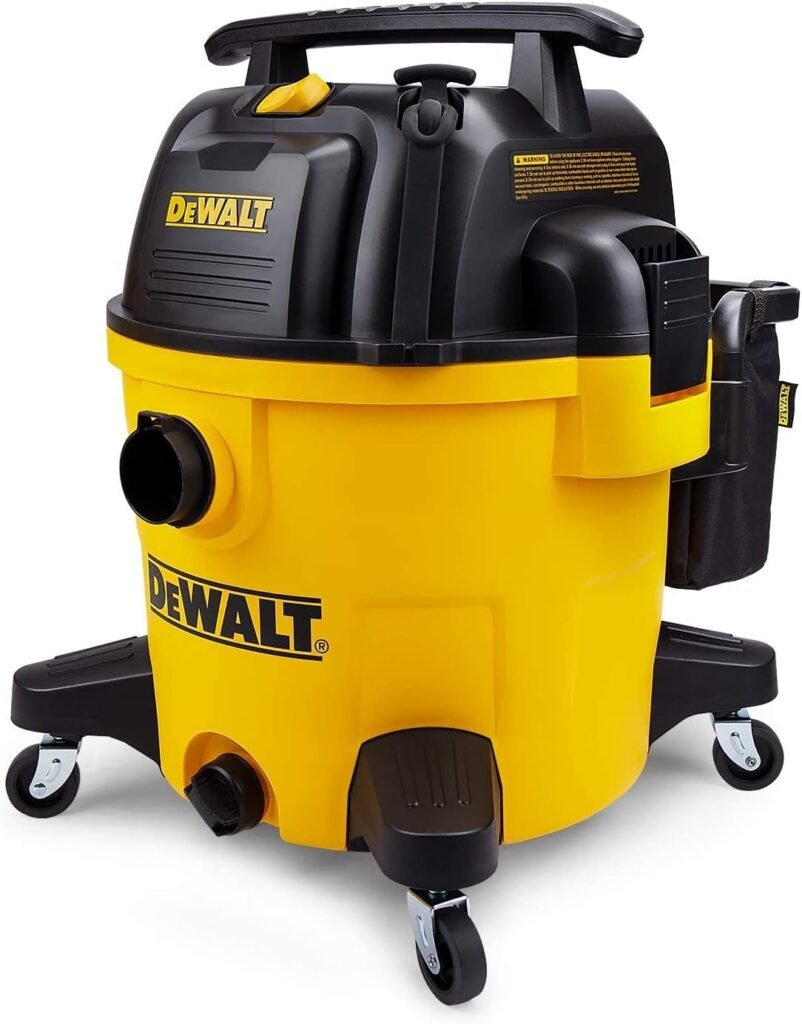 DEWALT 10 Gallon Shop Vacuum Wet and Dry, 5.5 Peak HP Poly Wet Dry Vacuum Cleaner with Attachments, 2-Stage Motor, Portable Handle/Caster with Drain Blower, DXV10PZ for Car, Garage, Workshop, Pet Hair