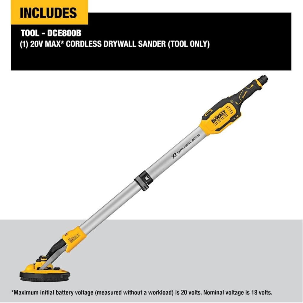 DEWALT 20V MAX Cordless Drywall Sander, Tool Only (DCE800B)