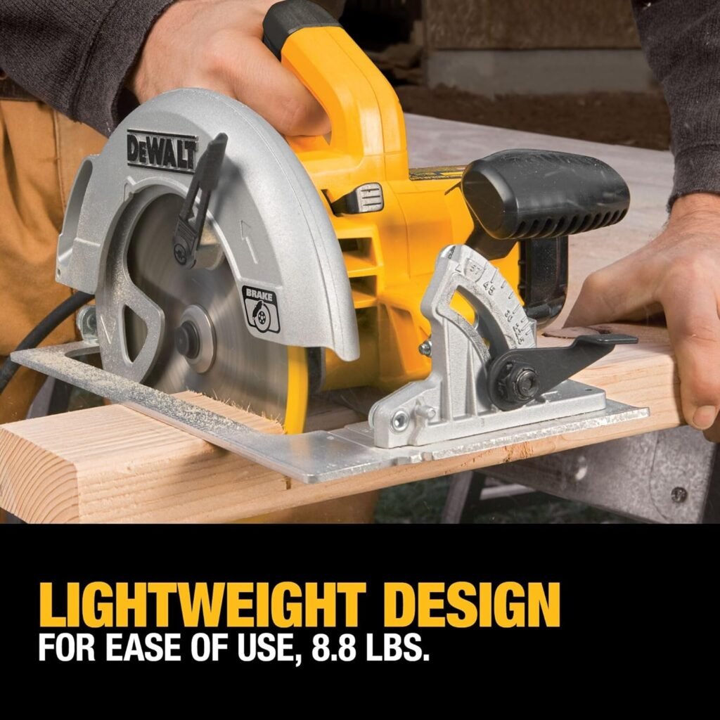DEWALT Circular Saw, 7-1/4 inch, Pivoting with up to 57 Degree Bevel, Corded (DWE575SB)