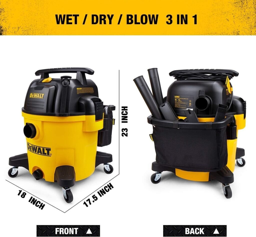 DEWALT DXV10P 10 gallon Quiet Poly Wet Dry Vacuum Yellow