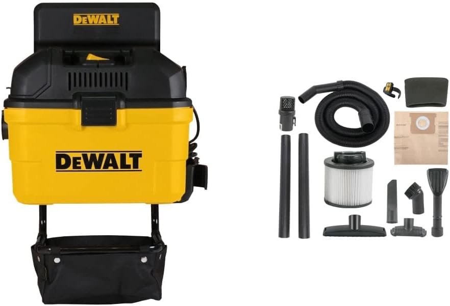 DEWALT Portable 6 Gallon 5 Horsepower Wall-Mounted Garage Wet Dry Vacuum Cleaner DXV06G