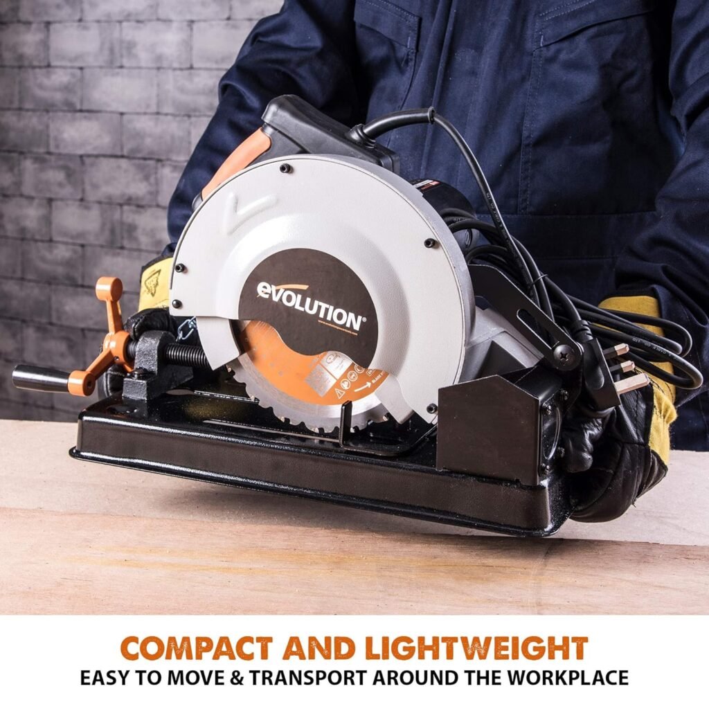 Evolution Power Tools RAGE4 7-1/4-Inch TCT Multipurpose Cutting Chop Saw, Orange