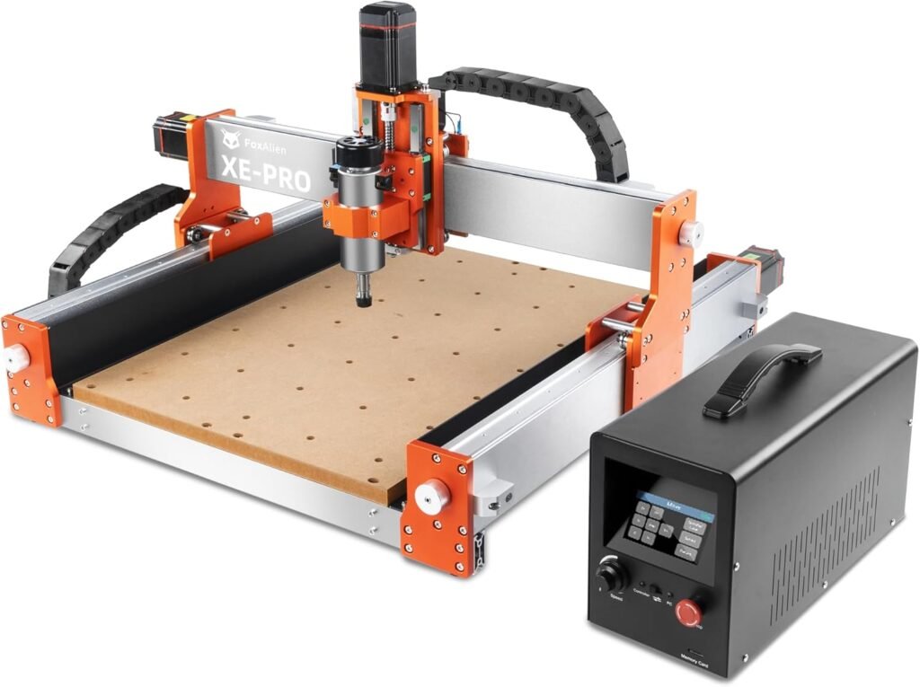 FoxAlien CNC Router Machine XE-PRO with Ball Screws, 400W Spindle 3-Axis Engraving Milling Machine for Wood Aluminum Cutting Upgradable to Linear Rails