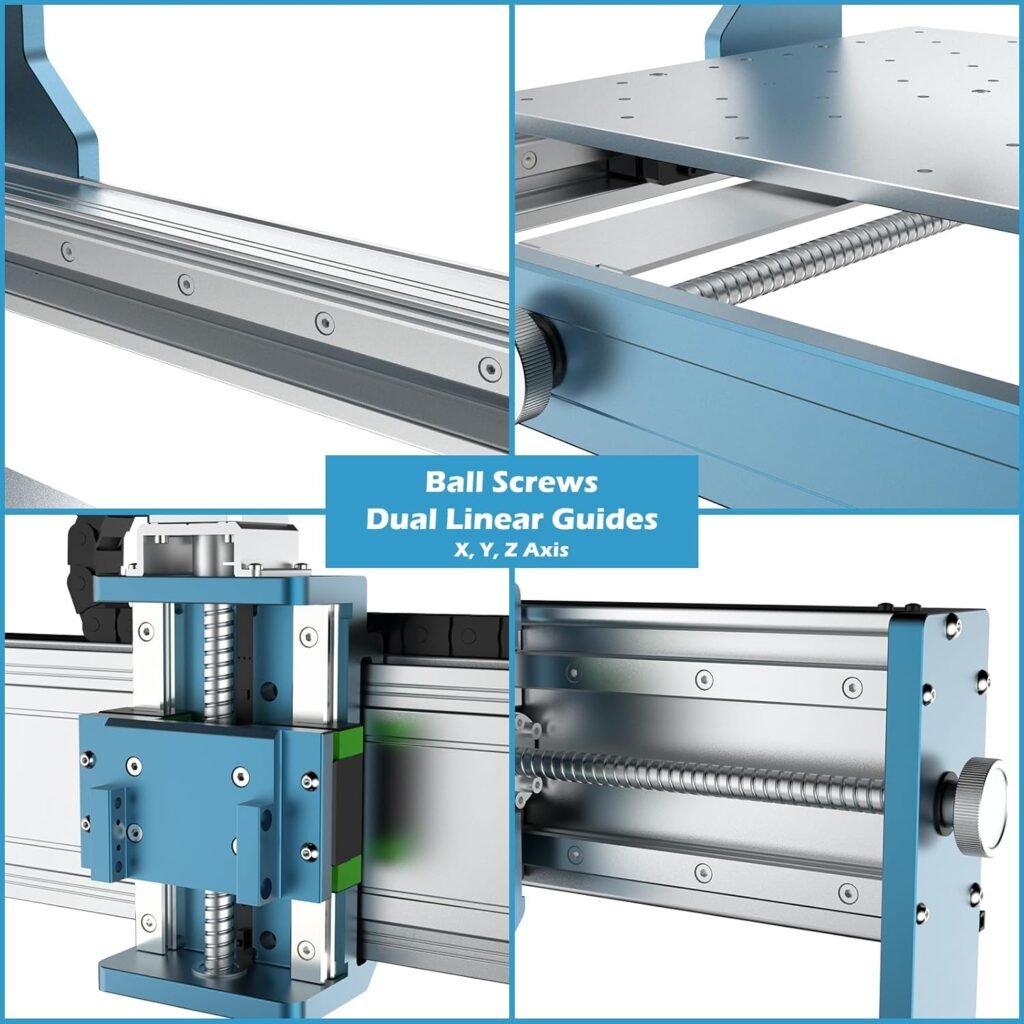 Genmitsu 3030-PROVer MAX CNC Router Machine with Linear Guide  Ball Screw Motion, Achieve ±0.05mm Accuracy for High Precision Metal Aluminum Copper Acrylic Engraving, Supports 4th Axis Rotary Kit