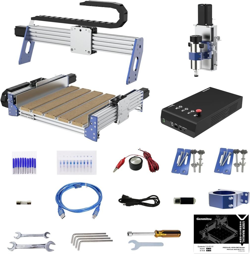 Genmitsu CNC Router Machine PROVerXL 4030 V2, Fast Speed for Wood Metal Acrylic PCB MDF, Upgrade 3 Axis Engraving Machine with Closed-Loop Motor and Ball Screw, Working Area 400 x 300 x 110mm