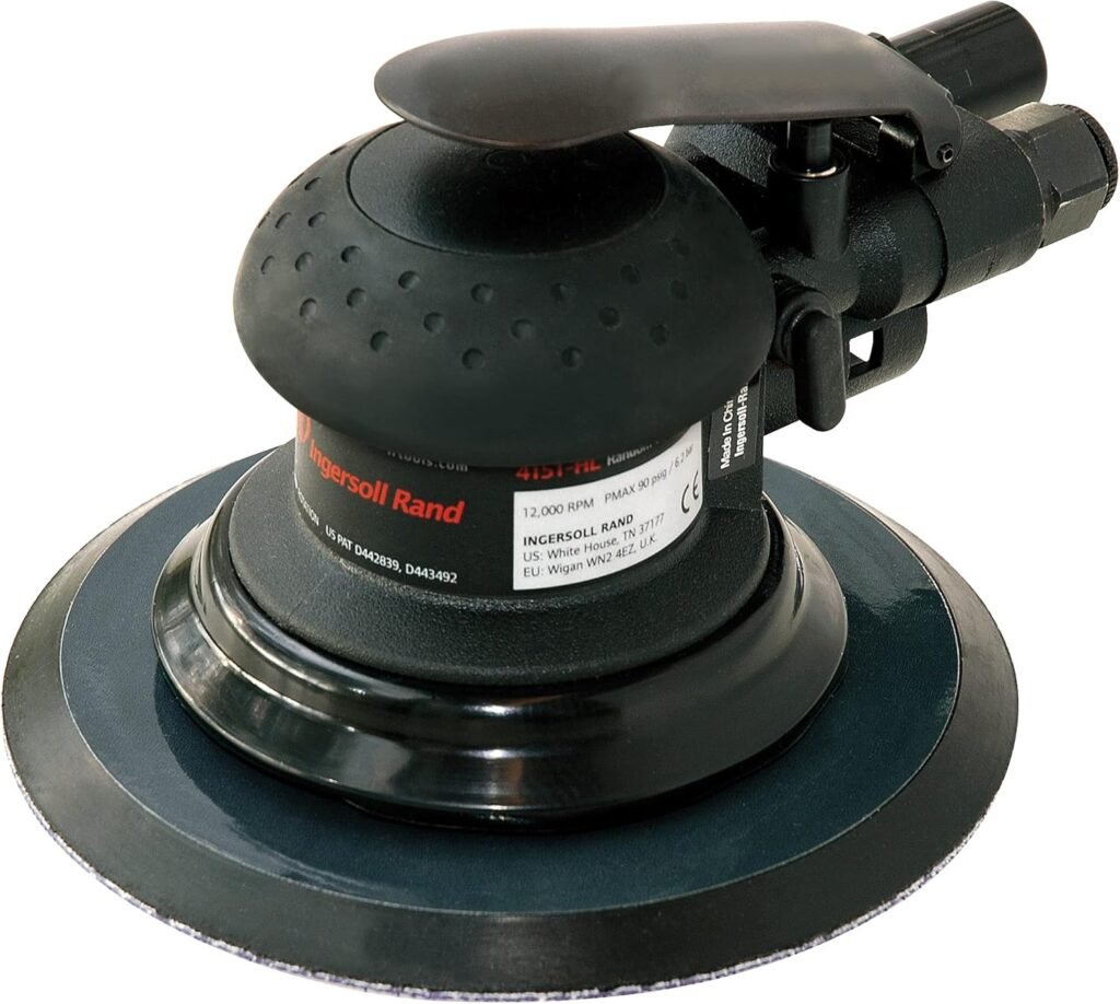 Ingersoll Rand 4151 Random Orbital Air Sander, 3/16 Orbit, 6 Vinyl Pad, 12,000 RPM, 0.2 HP