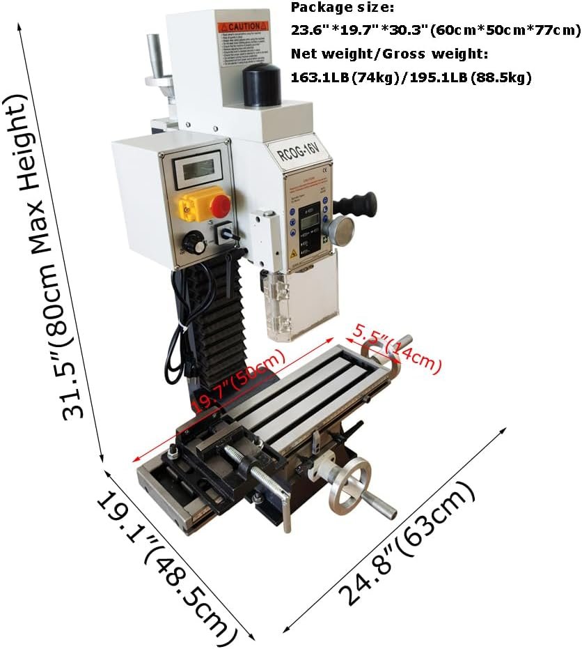 INTBUYING Benchtop Mini Milling Drilling Machine R8 Mill Drill Machine Precision Powerful Drill Mill Machine Micro Feed 50-2250rpm 1100W Metalworking Milling Machine for ProfessionalsHobbyists 110V