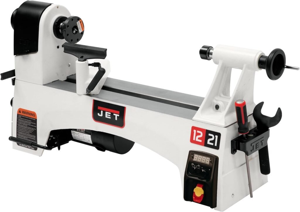 JET 12 x 21 Variable-Speed Woodworking Lathe, 1 HP, 115V 1Ph (Model JWL-1221VS)