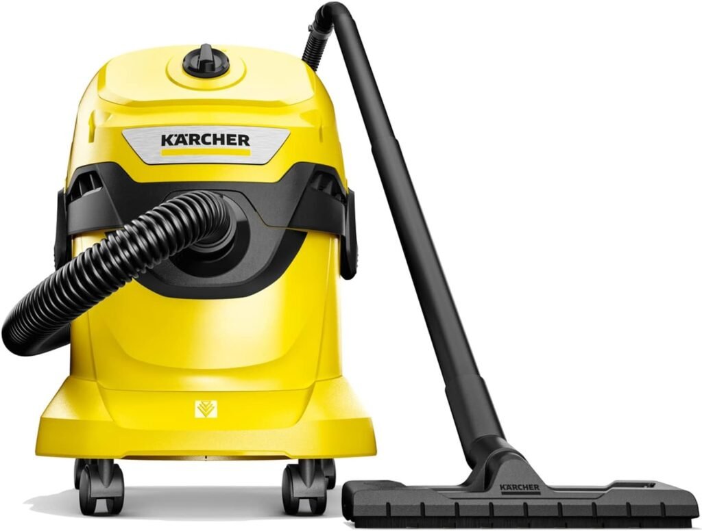 Kärcher - WD 5/P Multi-Purpose Wet-Dry Vacuum Cleaner - 6.6 Gallon - With Attachments – Blower Feature, Semi-Automatic Filter Cleaning, Space-Saving Design - 1100W - 2022 Edition,Yellow