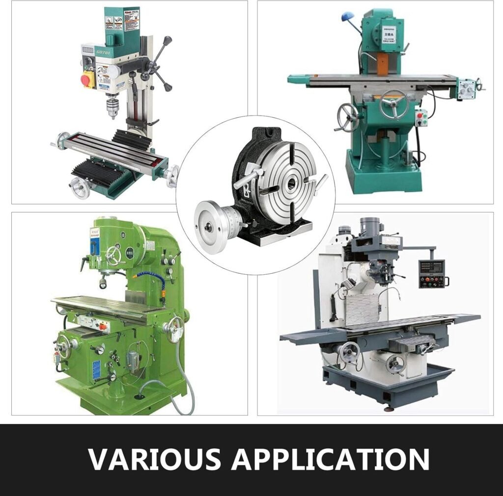 Mophorn Rotary Table 8Inch Horizontal Vertical HV8 Precision 3MT Milling Drilling Machine Vernier Reading Milling Drilling Boring