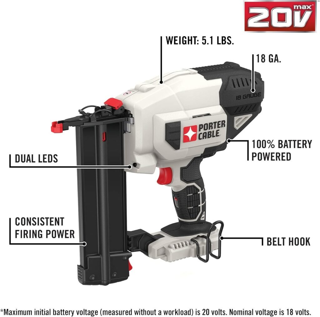 PORTER-CABLE PCC790B 20V MAX Lithium 18GA Brad Nailer Kit (Bare Tool Only)