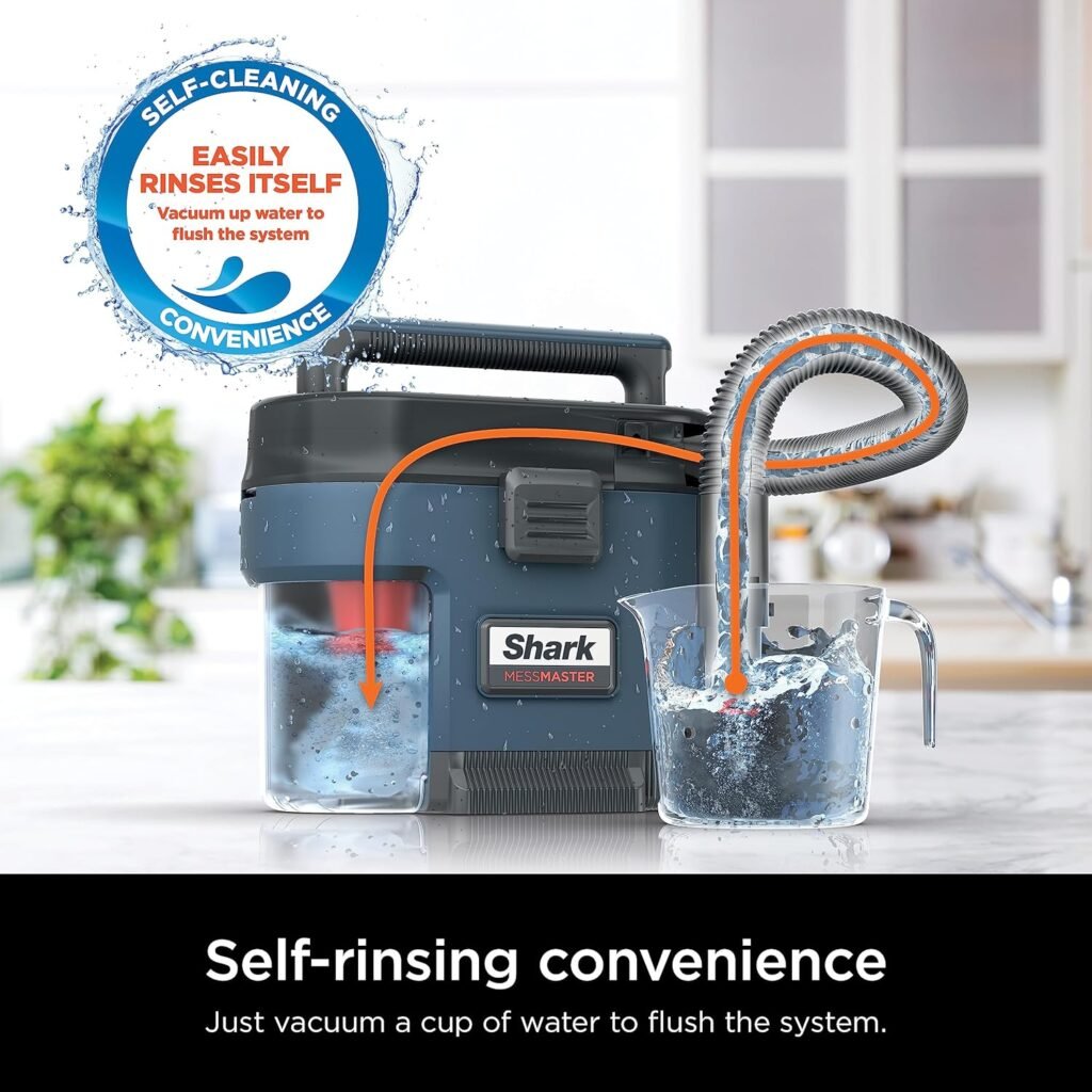 Shark VS101 MessMaster Portable Wet Dry Vacuum, Small Shop Vac, 1 Gallon Capacity, Corded, Perfect for Pets  Cars, AnyBag Tech, Self-Cleaning, Ultra-Powerful Suction for Tough Wet  Dry Messes, Blue