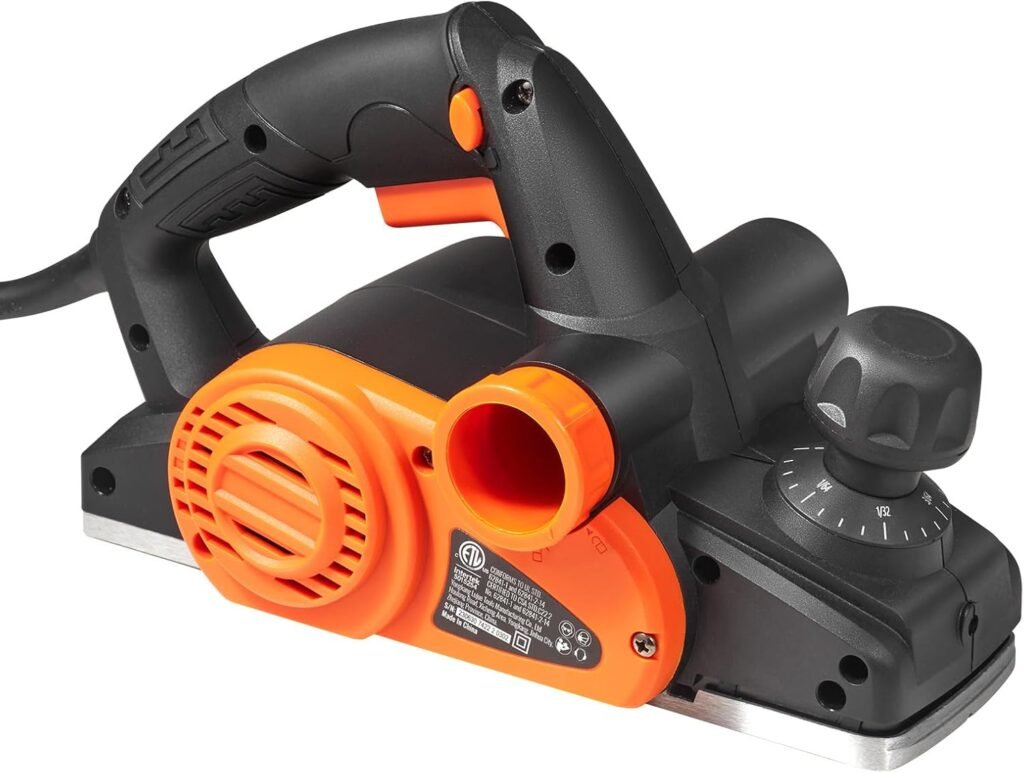 VEVOR Electric Hand Planer, 3-1/4 width Corded Electric Hand Planer, 16500 RPM High-Speed Powerful Electric Handheld Planers for Woodworking, Wood Chamfer DIY, Smooth Finish Carpentry Tool, FCC-SDoC