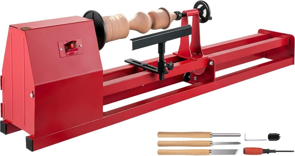 Vevor Wood Lathe 14 x 40, Power Wood Turning Lathe 1/2HP 4 Speed 1100/1600/2300/3400RPM, Benchtop Wood Lathe with 3 Chisels Perfect for High Speed Sanding and Polishing of Finished Work - Amazon.com