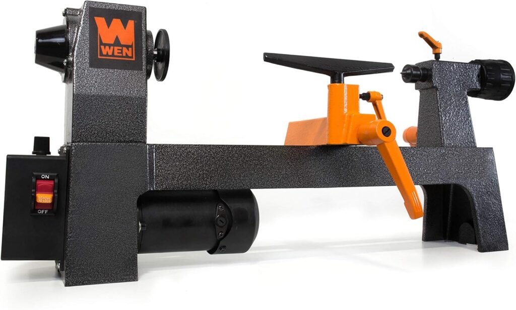 WEN Mini Benchtop Wood Lathe, 8-Inch by 13-Inch with Variable Speed (LA3421)