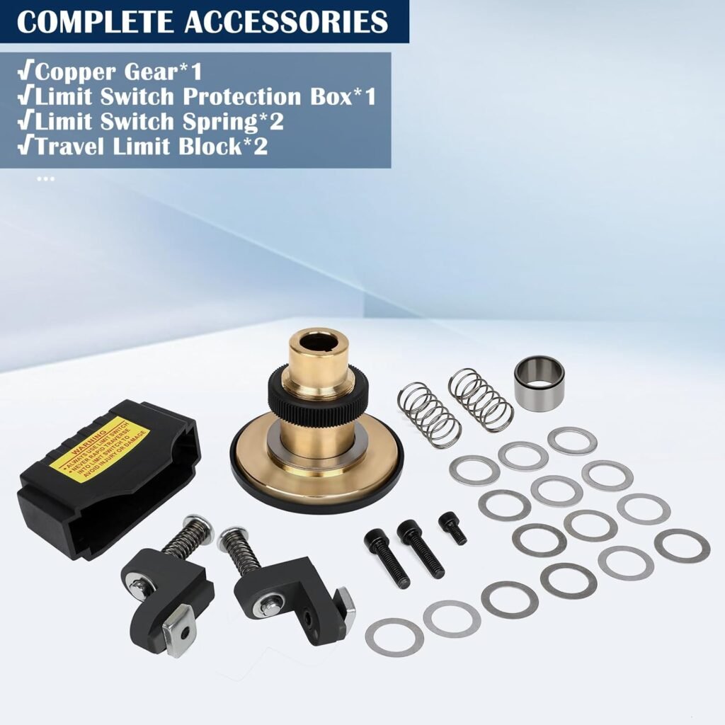 X-Axis Power Feed for Milling Machine 450 in-lb Torque 0-200RPM Table Milling Machine Power Feeder 110V for Bridgeport and Similar Knee Type Milling Machines(5/8 Diameter Shaft)