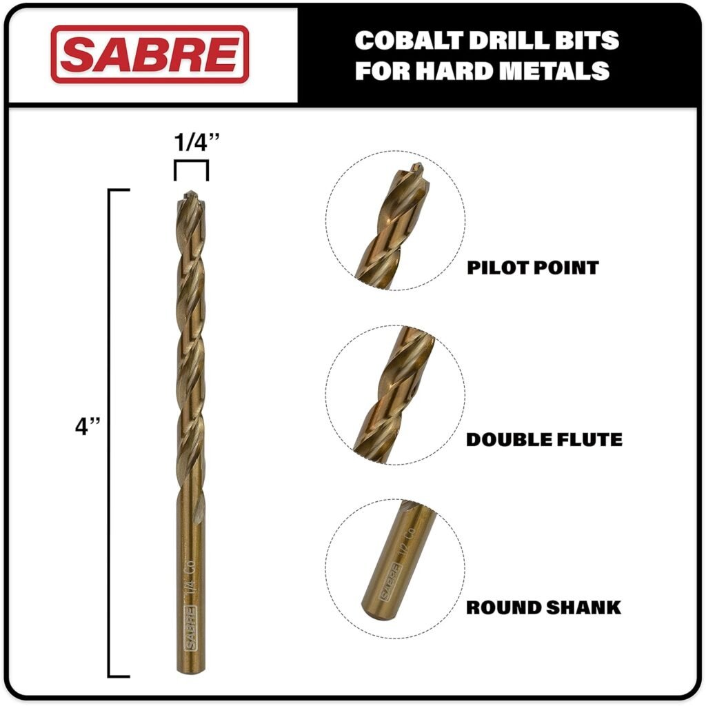 115-Piece Cobalt Drill Bit Set – Drill Bits for Metal, M35 Cobalt Metal Drill Bit Set, Split Point Cobalt Drill Bits, Heavy-Duty Drill Bits for Steel, Hard Metal, Cast Iron (Cobalt 115pcs)